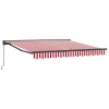 Behúzható napellenző Piros és fehér csíkos 350x250 cm szövet