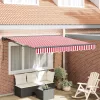 Behúzható napellenző Piros és fehér csíkos 350x250 cm szövet