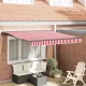 Behúzható napellenző Piros és fehér csíkos 350x250 cm szövet