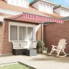 Behúzható napellenző Piros és fehér csíkos 350x250 cm szövet