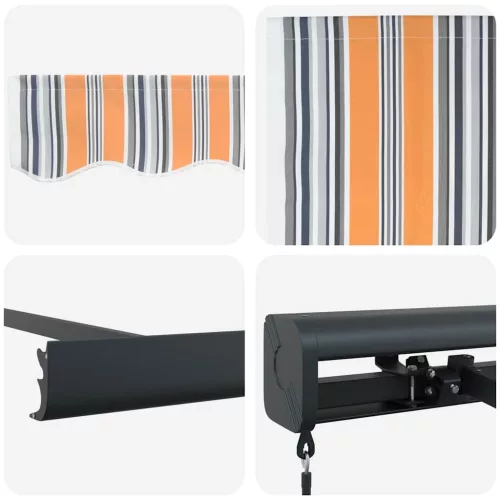 Behúzható napellenző Sokszínű 350 x 250 cm Szövet és Fém