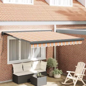   Behúzható napellenző Sokszínű 350 x 250 cm Szövet, Fém