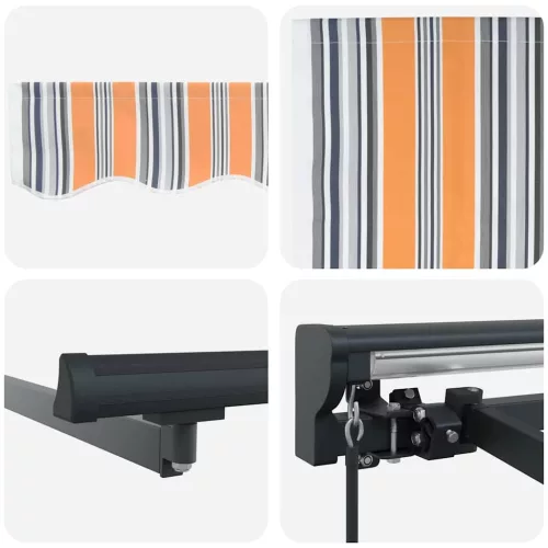 Behúzható napellenző Tarka csíkos 350x250 cm szövet
