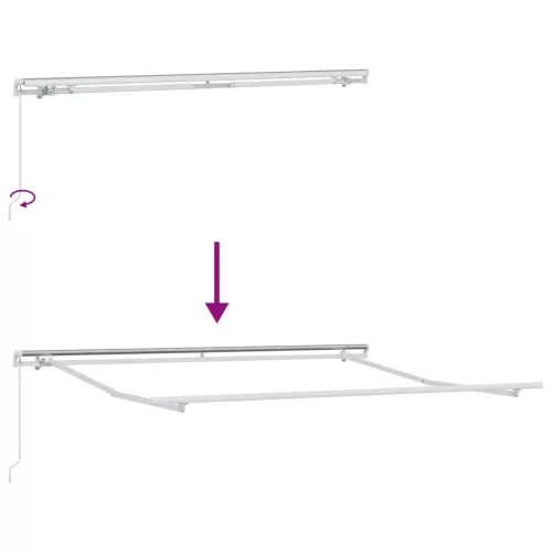 Behúzható napellenző Sárga és szürke és fehér 350 x 250 cm