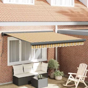   Behúzható napellenző Sokszínű 350 x 250 cm Szövet és Fém