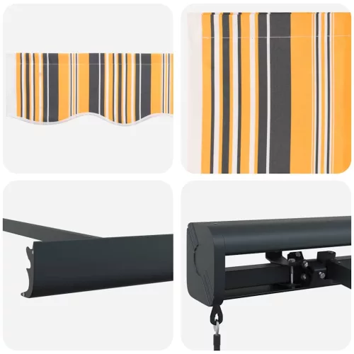 Behúzható napellenző Sokszínű 350 x 250 cm Szövet és Fém