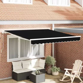 Behúzható napellenző Fekete 350 x 250 cm szövet