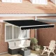 Behúzható napellenző Fekete 350 x 250 cm szövet