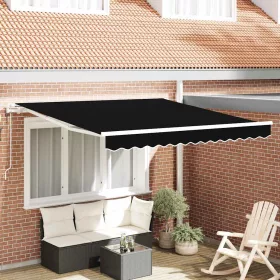 Behúzható napellenző 350 x 250 cm Fekete