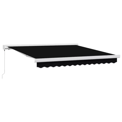Behúzható napellenző Fekete 350 x 250 cm Szövet és Fém