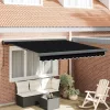 Behúzható napellenző Fekete 350 x 250 cm Szövet és Fém