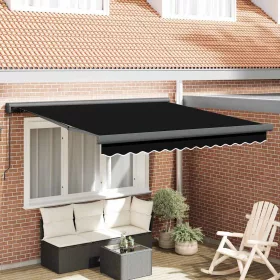 Behúzható napellenző Fekete 350 x 250 cm Szövet és Fém
