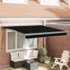 Behúzható napellenző Fekete 350 x 250 cm Szövet, Fém
