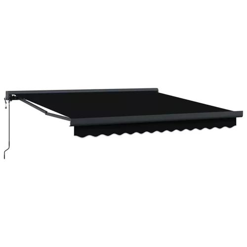 Behúzható napellenző Fekete 350 x 250 cm Szövet, Fém