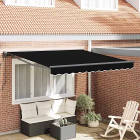 Behúzható napellenző Fekete 350x250 cm szövet