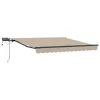 Behúzható napellenző LED -es lámpákkal Bézs 350 x 250 cm szövet