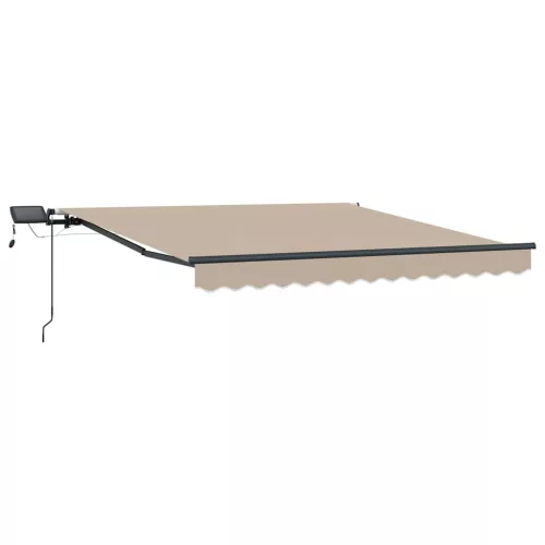 Behúzható napellenző LED -es lámpákkal Bézs 350 x 250 cm szövet