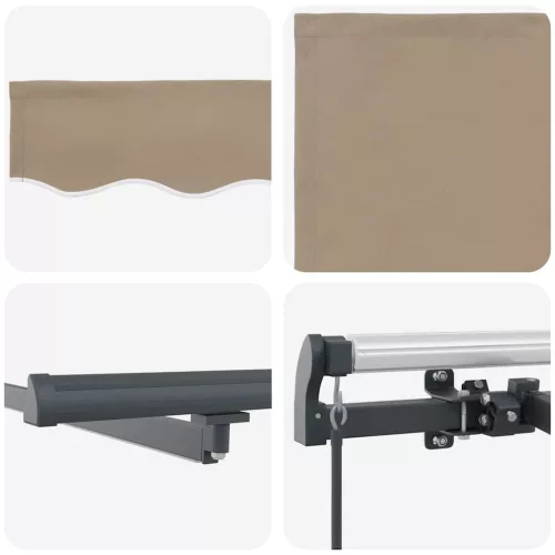 Behúzható napellenző LED -es lámpákkal Bézs 350 x 250 cm szövet