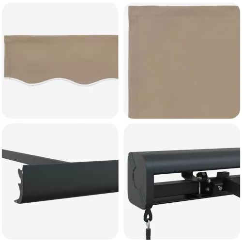 Behúzható napellenző Bézs 350 x 250 cm Szövet és Fém