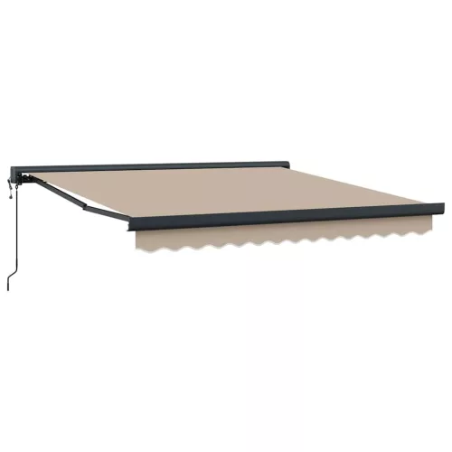 Behúzható napellenző Bézs 350 x 250 cm Szövet, Fém