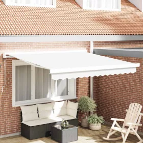 Behúzható napellenző Fehér 350 x 250 cm Szövet és Fém