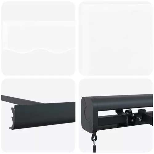 Behúzható napellenző Fehér 350 x 250 cm Szövet és Fém