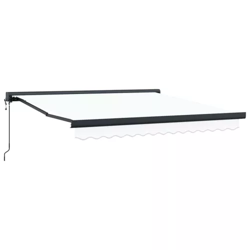 Behúzható napellenző Fehér 350 x 250 cm Szövet, Fém