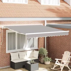 Behúzható napellenző Világosszürke 350 x 250 cm szövet
