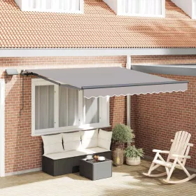 Behúzható napellenző Világosszürke 350 x 250 cm szövet