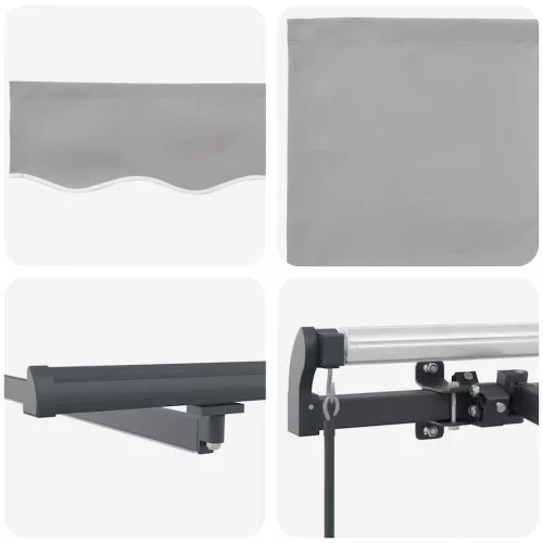 Behúzható napellenző Világosszürke 350 x 250 cm szövet