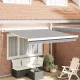 Behúzható napellenző Világosszürke 350 x 250 cm Szövet és Fém