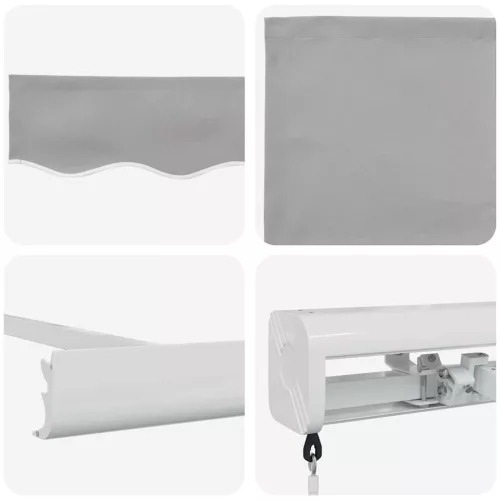 Behúzható napellenző Világosszürke 350 x 250 cm Szövet és Fém