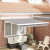 Behúzható napellenző Világosszürke 350 x 250 cm Szövet, Fém