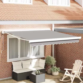   Behúzható napellenző Világosszürke 350 x 250 cm Szövet, Fém