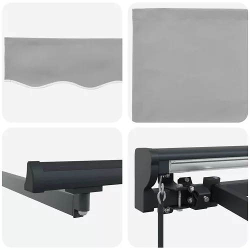 Behúzható napellenző Világosszürke 350x250 cm szövet