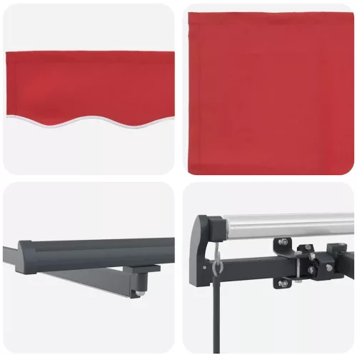 Behúzható napellenző Piros 350 x 250 cm szövet