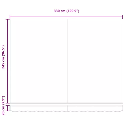 Behúzható napellenző Piros 350 x 250 cm Szövet és Fém