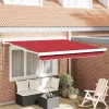 Behúzható napellenző Piros 350 x 250 cm Szövet, Fém
