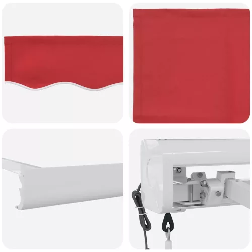 Behúzható napellenző Piros 350 x 250 cm Szövet, Fém