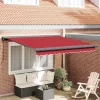 Behúzható napellenző Piros 350 x 250 cm Szövet és Fém