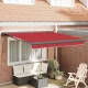 Behúzható napellenző Piros 350 x 250 cm Szövet, Fém