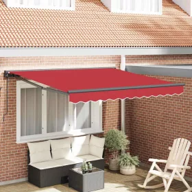 Behúzható napellenző Piros 350x250 cm szövet