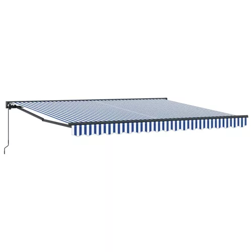 Behúzható napellenző Kék és Fehér 400x300 cm szövet