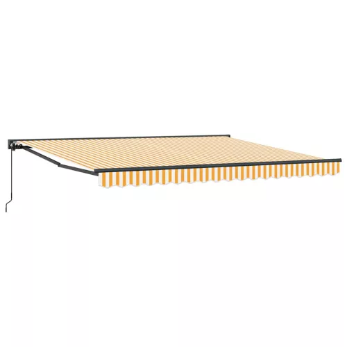 Behúzható napellenző Sárga és fehér 400x300 cm szövet