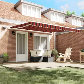   Behúzható napellenző narancssárga és barna 400 ×300 cm szövet