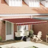 Behúzható napellenző 400 × 300 cm narancssárga és barna