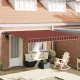 Behúzható napellenző narancssárga és barna 400 × 300 cm szövet