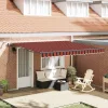 Behúzható napellenző narancssárga és barna 400 × 300 cm szövet