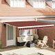Behúzható napellenző Narancs és Barna 400 ×300 cm Szövet és Fém