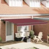 Elektromos Félautomata Napernyő Burgundi Vörös 400x300 cm